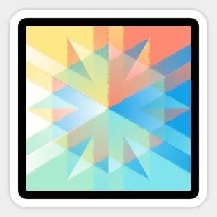 Geometric Swirl of  Colorful Triangles Sticker